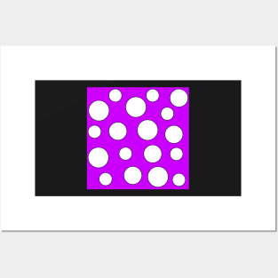 Purple and White Polka Dots Posters and Art